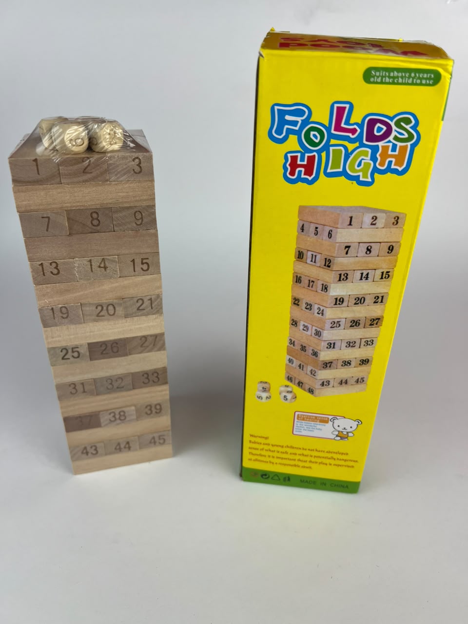Numbered wooden Jenga 51 pcs