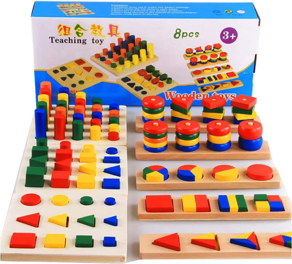 8 pieces wooden toys